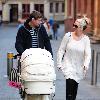 Jennifer Ellison and husband Robbie Tickle 
with newly born baby boy Bobby out shopping in the City Centre 
Liverpool, England.