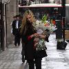 Fearne Cotton
 seen leaving the Radio 1 studios carrying a bunch of flowers.
London, England.