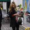 Fearne Cotton
 seen leaving the Radio 1 studios carrying a bunch of flowers.
London, England.