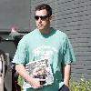 Adam Sandler 
goes for lunch in Santa Monica with his wife Jackie Titone and daughter Sadie.
 Los Angeles, California, USA.