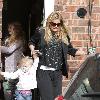 Kerry Katona
leaving her mum's house with her son Max
Warrington, England.