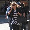 Eastenders' star Michelle Collins takes a break from shopping to eat lunch at The Grove.
Los Angeles, California.