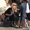 Eastenders' star Michelle Collins takes a break from shopping to eat lunch at The Grove.
Los Angeles, California.