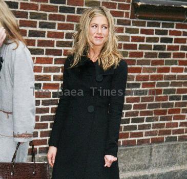 Jennifer Aniston
outside Ed Sullivan Theatre for the 'Late Show With David Letterman'
New York City, USA.