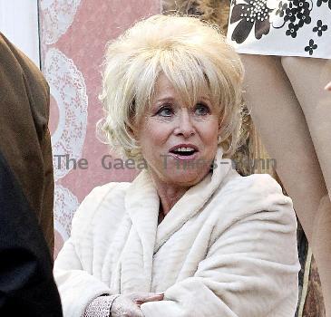 Barbara Windsor
filming scenes for 'Eastenders' on location in Carnaby Street. Barbara Windsor, who plays Peggy Mitchell, is due to leave the soap opera soon.
London, England.