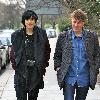 Agyness Deyn with a male friend
takes a stroll. The supermodel with a Canon camera around her neck.
London, England. Agyness Deyn with a male friend
takes a stroll. The supermodel with a Canon camera around her neck.
London, England.