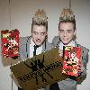 John Grimes and Edward Grimes aka Jedward 
launched their Golden Ticket 'Jedward Twin Easter Eggs' with a winning chance to meet the twins. The Chocolate Easter eggs which have just gone on sale are taking Irish easter egg market by storm. 
Dublin, Ireland.