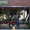 Lukas Haas enjoying a cigar while talking on his phone outside his new bar in West Hollywood.Los Angeles.