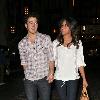 Kevin Jonas and his new wife Danielle out for a romantic walk through The Grove after having dinner 
Hollywood, USA.