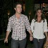 Kevin Jonas and his new wife Danielle out for a romantic walk through The Grove after having dinner 
Hollywood, USA.