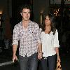 Kevin Jonas and his new wife Danielle out for a romantic walk through The Grove after having dinner 
Hollywood, USA.