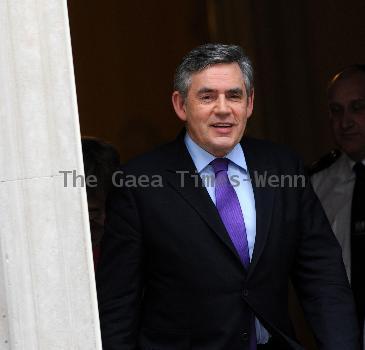 Prime Minister Gordon Brown leaves 10 Downing Street for Prime Minister's Questions at the House of Commons
London, England.