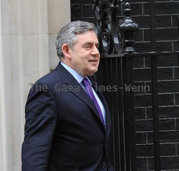 Prime Minister Gordon Brown leaves 10 Downing Street for Prime Minister's Questions at the House of Commons
London, England.