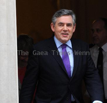 Prime Minister Gordon Brown leaves 10 Downing Street for Prime Minister's Questions at the House of Commons
London, England.