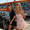 Nicky Hilton and Paris Hilton go shopping on 3rd Street after having lunch at Toast in West Hollywood Los Angeles.