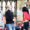 Spanish footballer Pepe Reina, his wife Yolanda Ruiz and their daughter
depart Cafe Sports after having lunch
Liverpool, England.