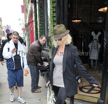 Sarah Harding shopping at Religion in East London London.