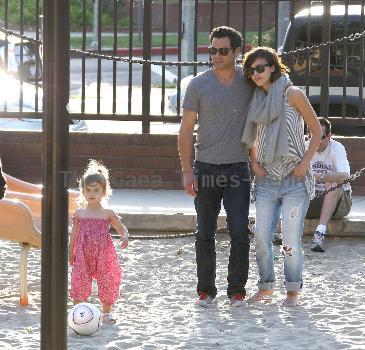 Jessica Alba with her husband Cash Warren and their daughter Honor Marie Warren 
enjoying some time together as a family at Beverly Hills Park
Los Angeles, USA.