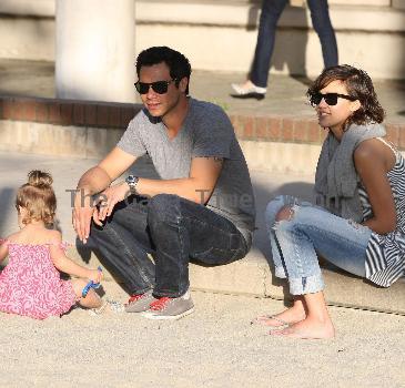 Jessica Alba with her husband Cash Warren and their daughter Honor Marie Warren 
enjoying some time together as a family at Beverly Hills Park
Los Angeles, USA.