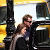 Anthony LaPaglia and his wife Gia Carides depart their hotel New York City.