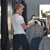 Derek Hough shopping at The Armani Exchange on Robertson Boulevard.Los Angeles.