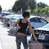 Bai Ling leaving Neil George Salon carrying a bag full of hair products.
Los Angeles, California.