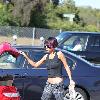 Bai Ling leaving Neil George Salon carrying a bag full of hair products.
Los Angeles, California.