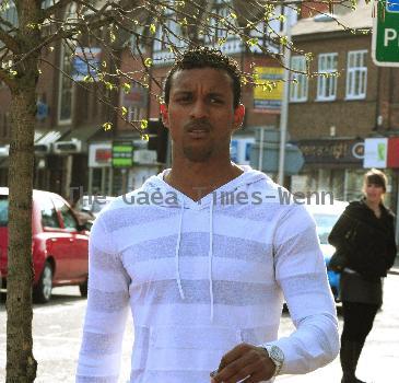 Manchester United footballer Nani
draws money out at a cash machine in Wilmslow
Cheshire, England.