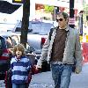 Matthew Broderick and his son James Wilkie Broderick
walking in Greenwich Village
New York City, USA.