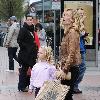 Yummy Mummy and ITV's 'Trial & Retribution' actress Victoria Smurfit seen carrying a Dunnes Stores bag and encouraging her daughter Evie Dorothy Baxter to give money to the buskers outside the St Stephens Green Shopping Centre.
Dublin, Ireland.