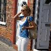 Kerry Katona 
says goodbye to friends and family outside her mother's house
Cheshire, England.