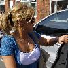 Kerry Katona 
says goodbye to friends and family outside her mother's house
Cheshire, England.