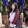 Actress Alectra Busey - the daughter of actor Gary Busey - waits for members of the all-male hip-hop dance crew Jabba WockeeZ to make an appearance at Millions of Milkshakes. Los Angeles.
