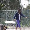 Janice Dickinson takes her pet dogs for a walk in the park
Los Angeles, USA.