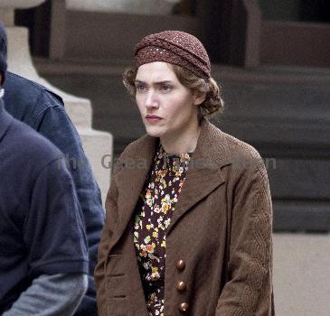 Actress Kate Winslet on her first day of shooting of 'Mildred Pierce'. This is about divorced single mum Mildred Pierce, who decides to open a restaurant business during the depression, which threatens to damage her already-strained relationship with her ambitious eldest daughter, Veda
New York City, USA.