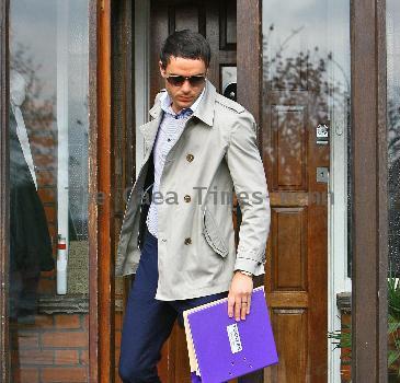 Jack Tweed leaving home on his way to court on the final day of his trial where he stands accused of rape Essex.