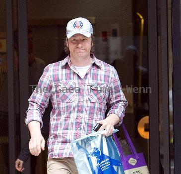 Jamie Oliver 
leaving the BBC Radio 2 studios
London, England.