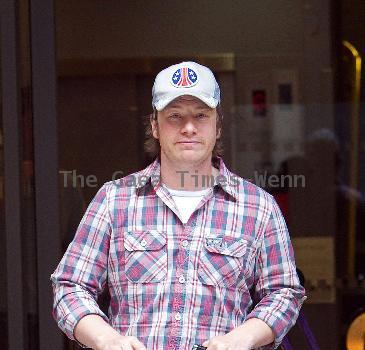Jamie Oliver 
leaving the BBC Radio 2 studios
London, England.