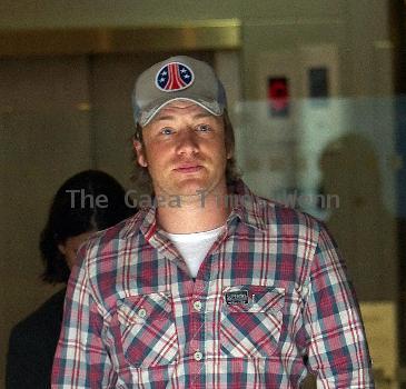 Jamie Oliver 
leaving the BBC Radio 2 studios
London, England.