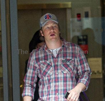 Jamie Oliver 
leaving the BBC Radio 2 studios
London, England.
