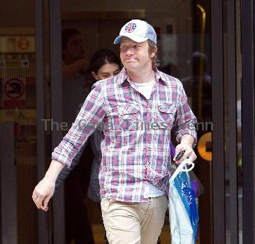 Jamie Oliver 
leaving the BBC Radio 2 studios
London, England.