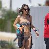 Alexa Chung wearing a bikini at her hotel in Palm SpringsPalm Springs.