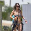 Alexa Chung wearing a bikini at her hotel in Palm SpringsPalm Springs.