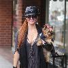 Phoebe Price running errands in Beverly Hills with her dog HenryBeverly Hills.