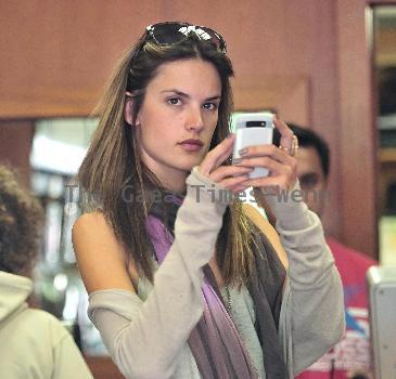 Alessandra Ambrosio out shopping for a cellphone New York City.