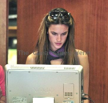 Alessandra Ambrosio out shopping for a cellphone New York City.