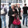 Denise Welch outside San Carlos Restaurant where she attended a business meeting Manchester.