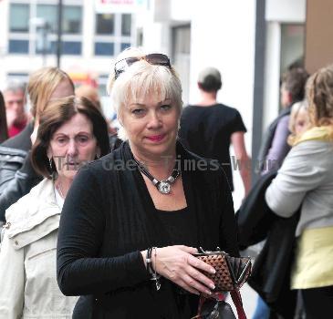 Denise Welch outside San Carlos Restaurant where she attended a business meeting Manchester.