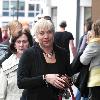 Denise Welch outside San Carlos Restaurant where she attended a business meeting Manchester.