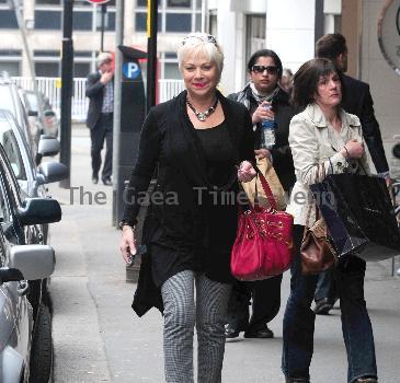 Denise Welch outside San Carlos Restaurant where she attended a business meeting Manchester.